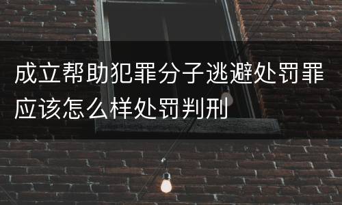 成立帮助犯罪分子逃避处罚罪应该怎么样处罚判刑