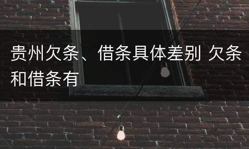 贵州欠条、借条具体差别 欠条和借条有