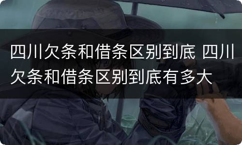 四川欠条和借条区别到底 四川欠条和借条区别到底有多大