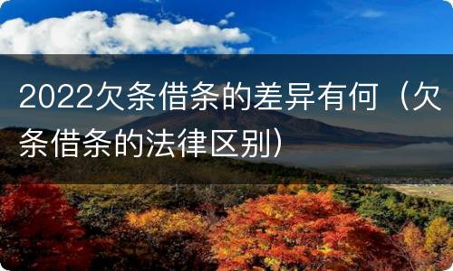 2022欠条借条的差异有何（欠条借条的法律区别）
