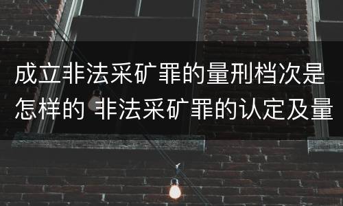 成立非法采矿罪的量刑档次是怎样的 非法采矿罪的认定及量刑标准