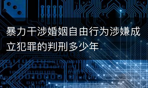 暴力干涉婚姻自由行为涉嫌成立犯罪的判刑多少年