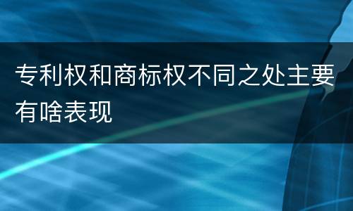 专利权和商标权不同之处主要有啥表现