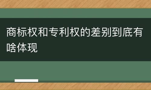 商标权和专利权的差别到底有啥体现