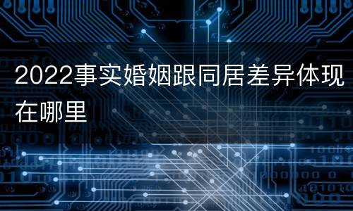 2022事实婚姻跟同居差异体现在哪里