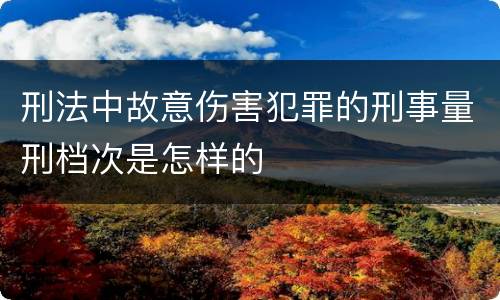 刑法中故意伤害犯罪的刑事量刑档次是怎样的