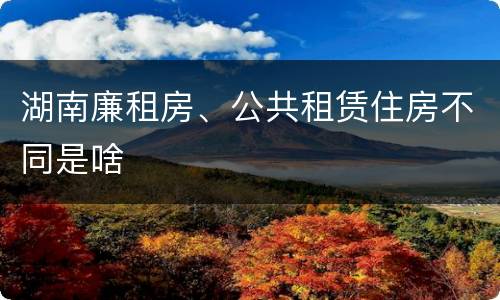湖南廉租房、公共租赁住房不同是啥