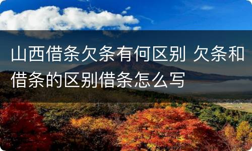 山西借条欠条有何区别 欠条和借条的区别借条怎么写