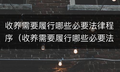 收养需要履行哪些必要法律程序（收养需要履行哪些必要法律程序呢）