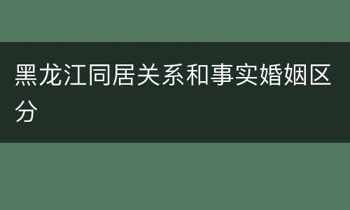 黑龙江同居关系和事实婚姻区分