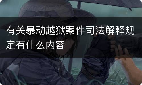 有关暴动越狱案件司法解释规定有什么内容