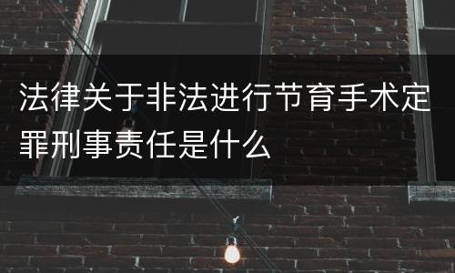 法律关于非法进行节育手术定罪刑事责任是什么