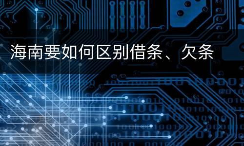 海南要如何区别借条、欠条