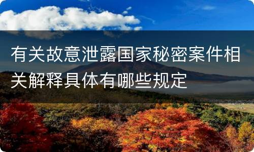 有关故意泄露国家秘密案件相关解释具体有哪些规定