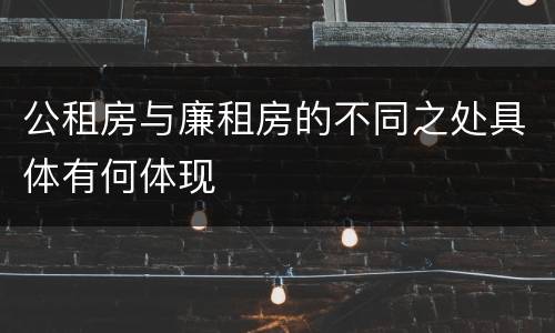 公租房与廉租房的不同之处具体有何体现
