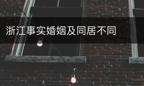 浙江事实婚姻及同居不同
