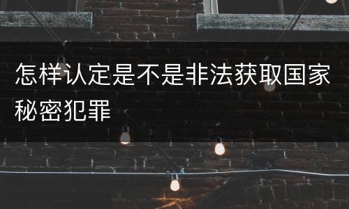 怎样认定是不是非法获取国家秘密犯罪