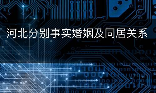 河北分别事实婚姻及同居关系