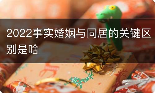 2022事实婚姻与同居的关键区别是啥