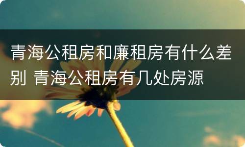 青海公租房和廉租房有什么差别 青海公租房有几处房源