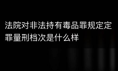 法院对非法持有毒品罪规定定罪量刑档次是什么样
