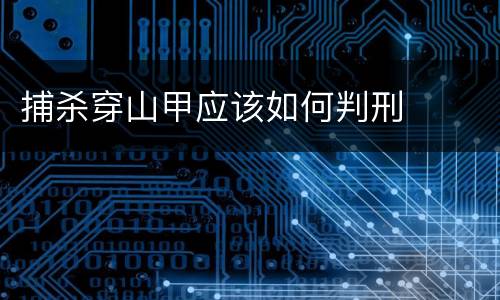 捕杀穿山甲应该如何判刑