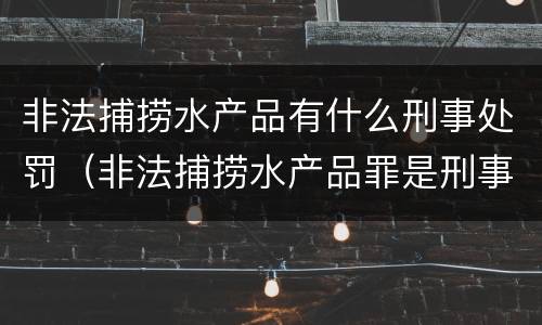 非法捕捞水产品有什么刑事处罚（非法捕捞水产品罪是刑事案件吗）