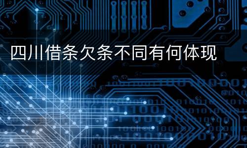 四川借条欠条不同有何体现