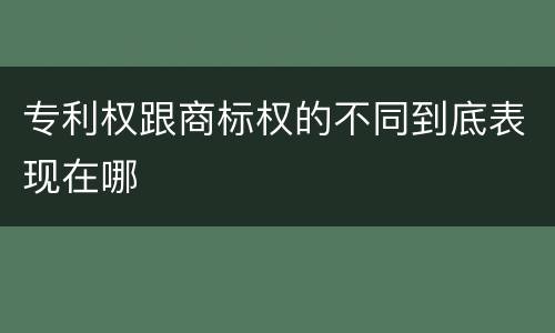 专利权跟商标权的不同到底表现在哪