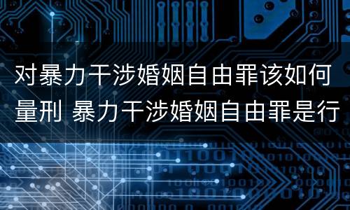 对暴力干涉婚姻自由罪该如何量刑 暴力干涉婚姻自由罪是行为犯吗