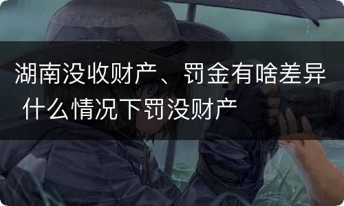 湖南没收财产、罚金有啥差异 什么情况下罚没财产