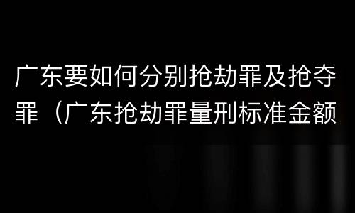 广东要如何分别抢劫罪及抢夺罪（广东抢劫罪量刑标准金额）