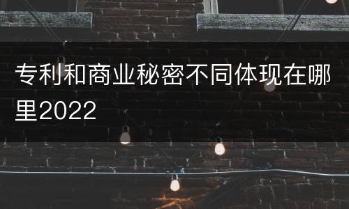 专利和商业秘密不同体现在哪里2022