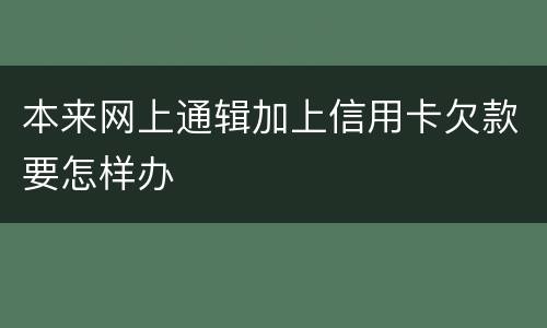 本来网上通辑加上信用卡欠款要怎样办