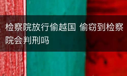 检察院放行偷越国 偷窃到检察院会判刑吗