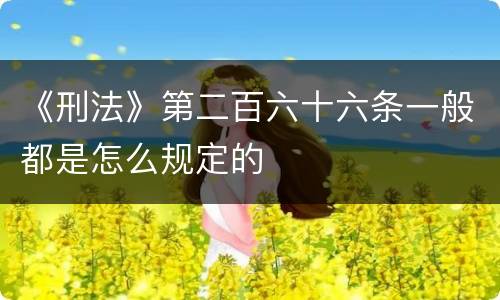《刑法》第二百六十六条一般都是怎么规定的