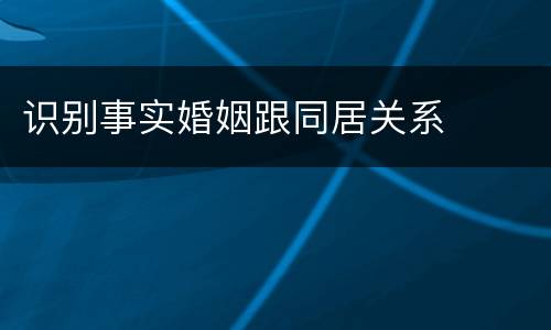 识别事实婚姻跟同居关系