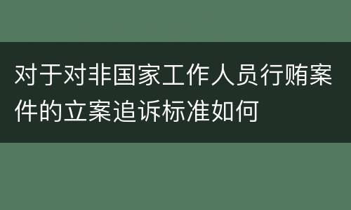 对于对非国家工作人员行贿案件的立案追诉标准如何