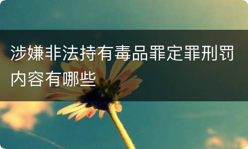 涉嫌非法持有毒品罪定罪刑罚内容有哪些