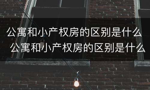 公寓和小产权房的区别是什么 公寓和小产权房的区别是什么意思