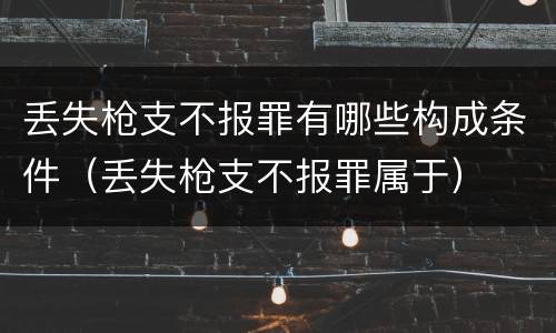 丢失枪支不报罪有哪些构成条件（丢失枪支不报罪属于）