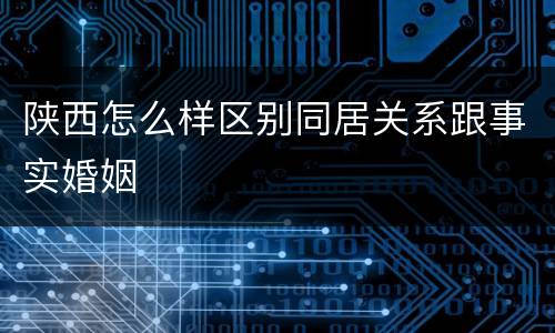 陕西怎么样区别同居关系跟事实婚姻