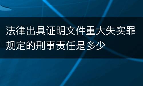 法律出具证明文件重大失实罪规定的刑事责任是多少