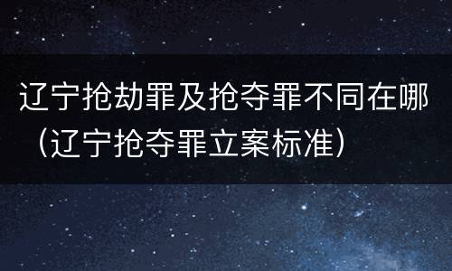 辽宁抢劫罪及抢夺罪不同在哪（辽宁抢夺罪立案标准）