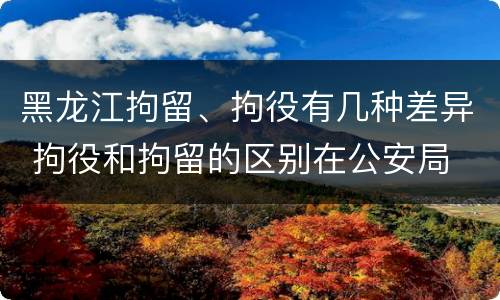 黑龙江拘留、拘役有几种差异 拘役和拘留的区别在公安局