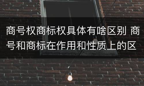 商号权商标权具体有啥区别 商号和商标在作用和性质上的区别