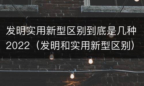 发明实用新型区别到底是几种2022（发明和实用新型区别）