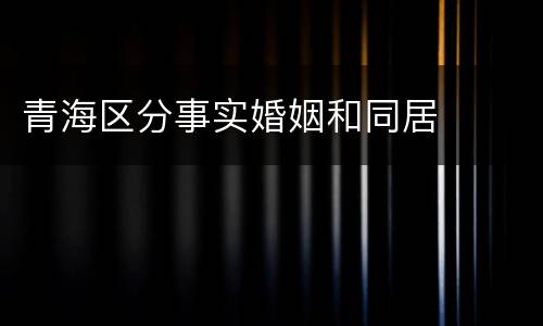 青海区分事实婚姻和同居