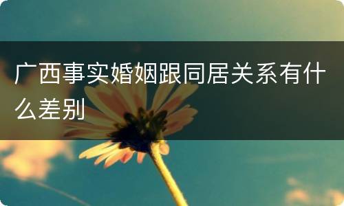 广西事实婚姻跟同居关系有什么差别