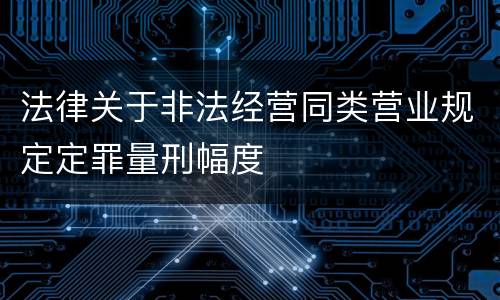 法律关于非法经营同类营业规定定罪量刑幅度